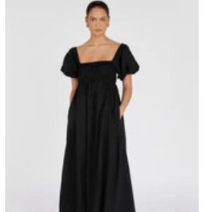 DISSH Bianca Black Linen Maxi Dress